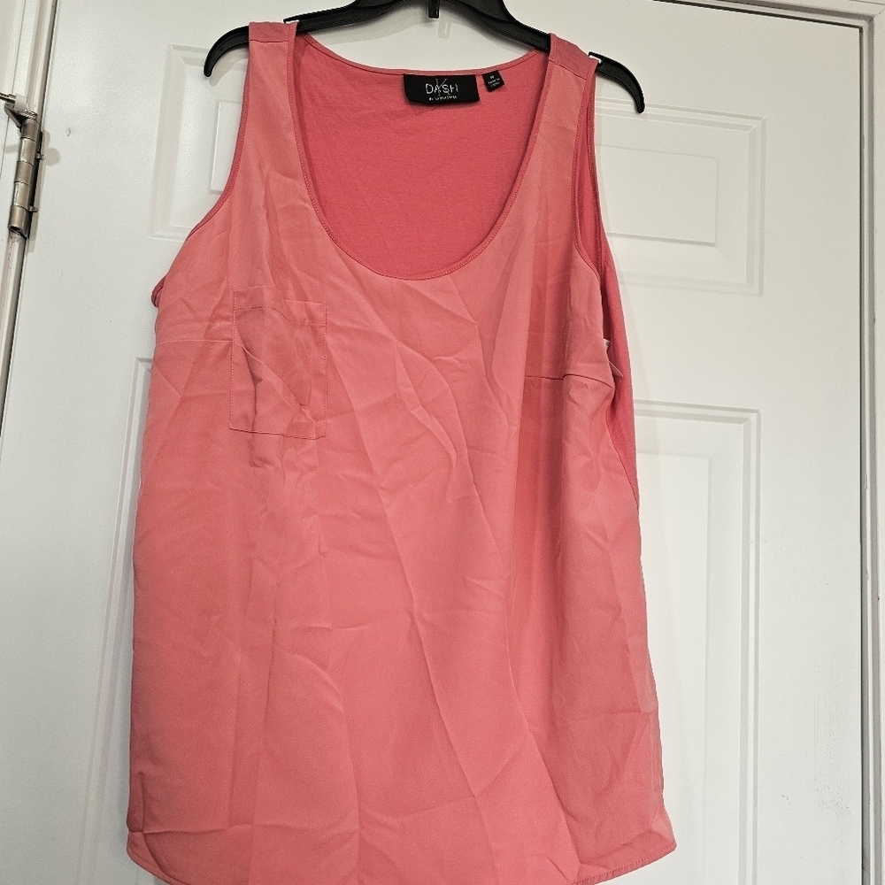 K DASH by Kardashian Pink Sleeveless Tank Top Relaxed Fit